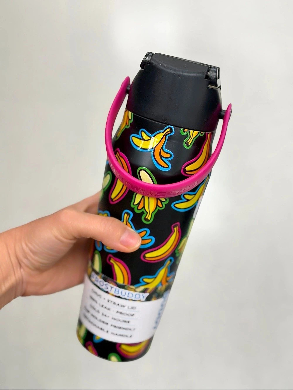 FrostBuddy Black & Pink Animal Print Bottle